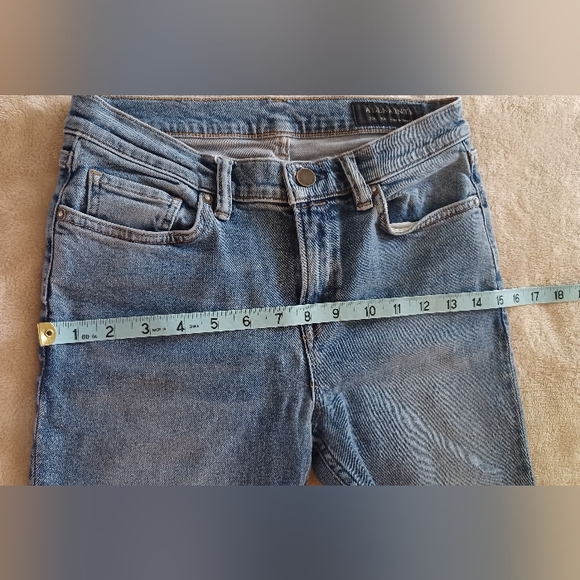 All Saints 28 Zoe Cropped Bootcut Faded Wash Frayed Hem Women’s Blue Jeans - Picture 10 of 16